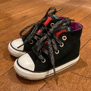 Infant Converse Black and Rainbow All Star Hightop - 5